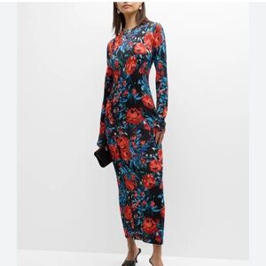 Lela Rose Floral Print Midi Dress